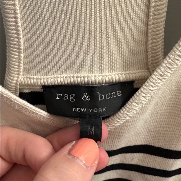 Rag & Bone Black and Cream Racerback Dress - Size M - Picture 4 of 8